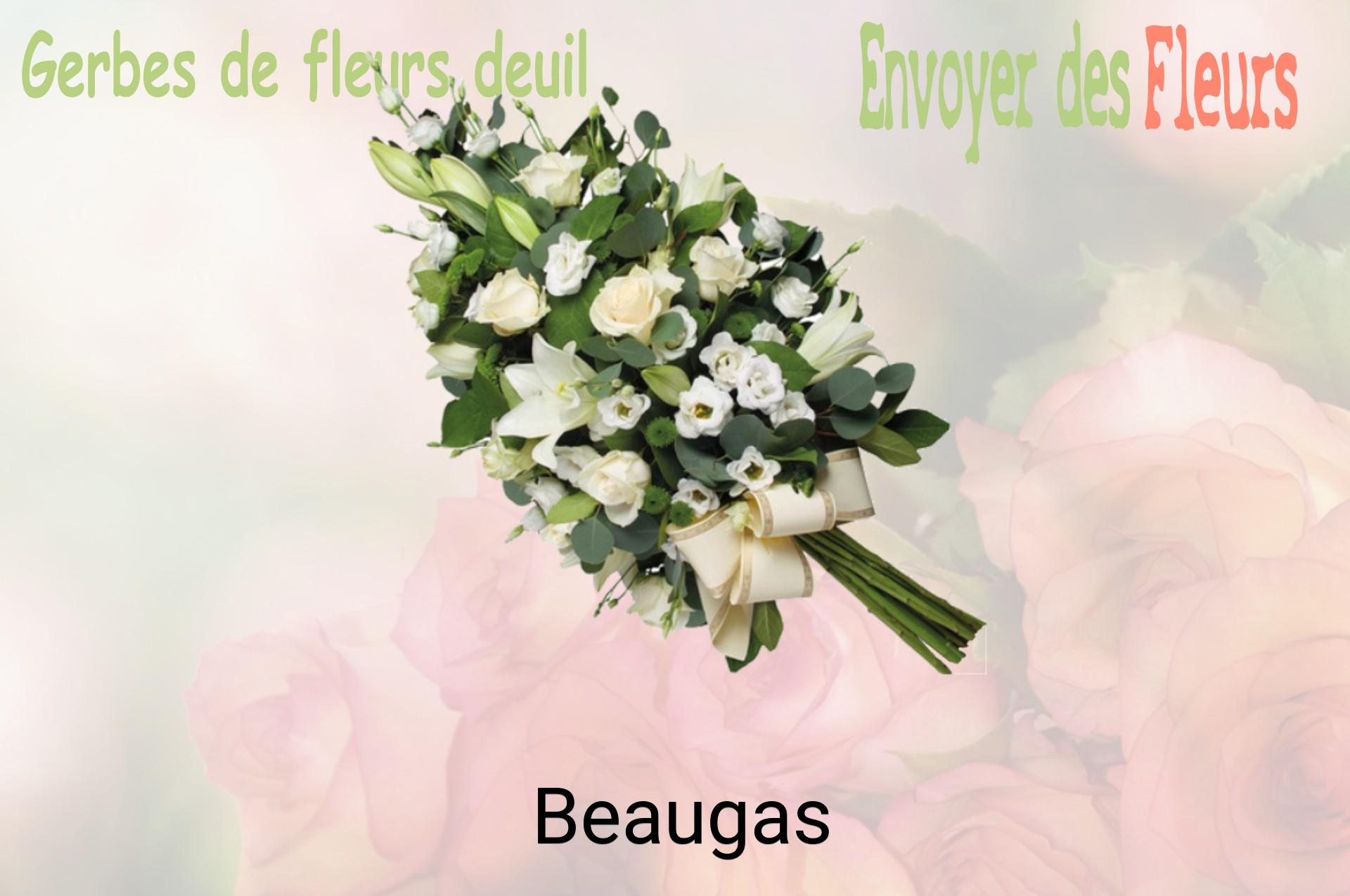 Gerbe de fleurs de deuil livrée à Beaugas